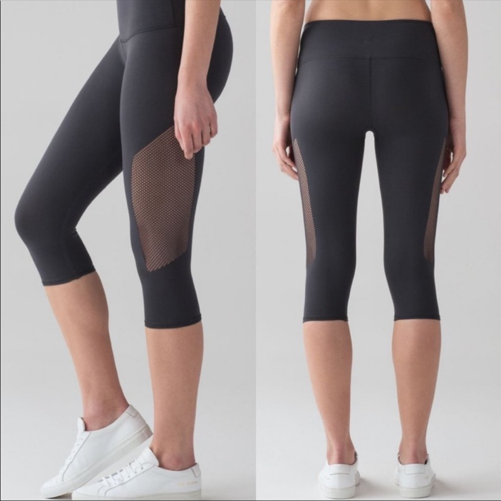 lululemon Leggings Reveal Crop Dark Grey 12